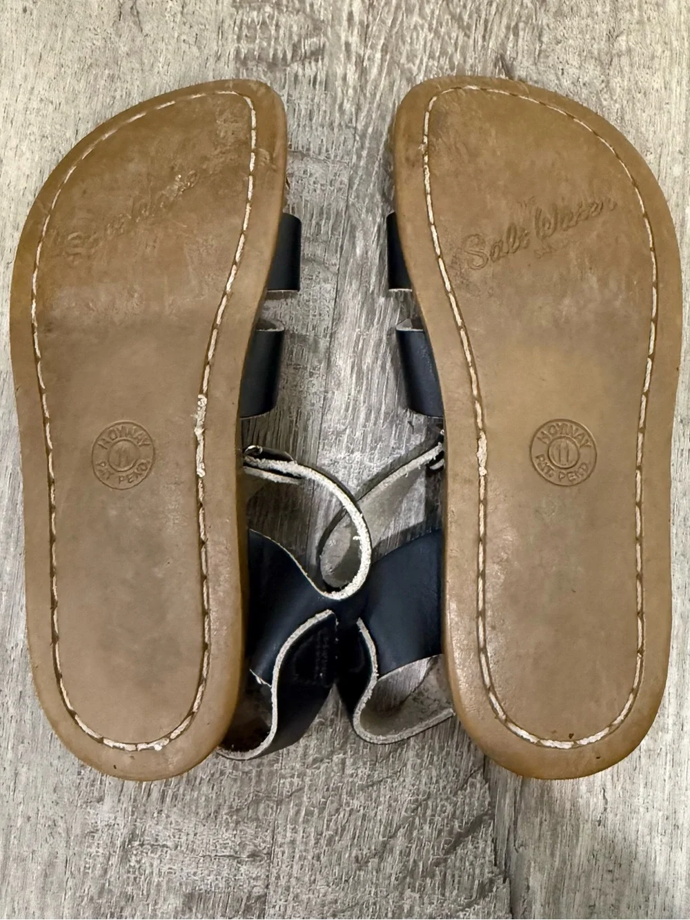 Black Kid’s Ankle Strap Leather Sandals